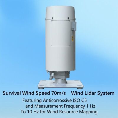 buy Σύστημα Lidar ανέμου επιβίωσης ταχύτητας 70m/s που διαθέτει αντιβροχικό ISO C5 και συχνότητα μέτρησης 1 Hz έως 10 Hz για χαρτογράφηση των πόρων του ανέμου online manufacture